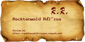 Recktenwald Rózsa névjegykártya